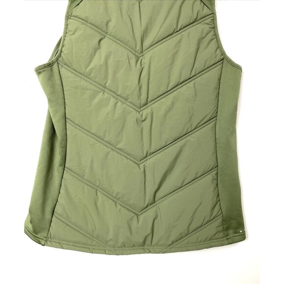 AVIA Fleece Vest Size L Green Olive Full Zip Pockets Mock Neck Sleevless - Picture 7 of 12